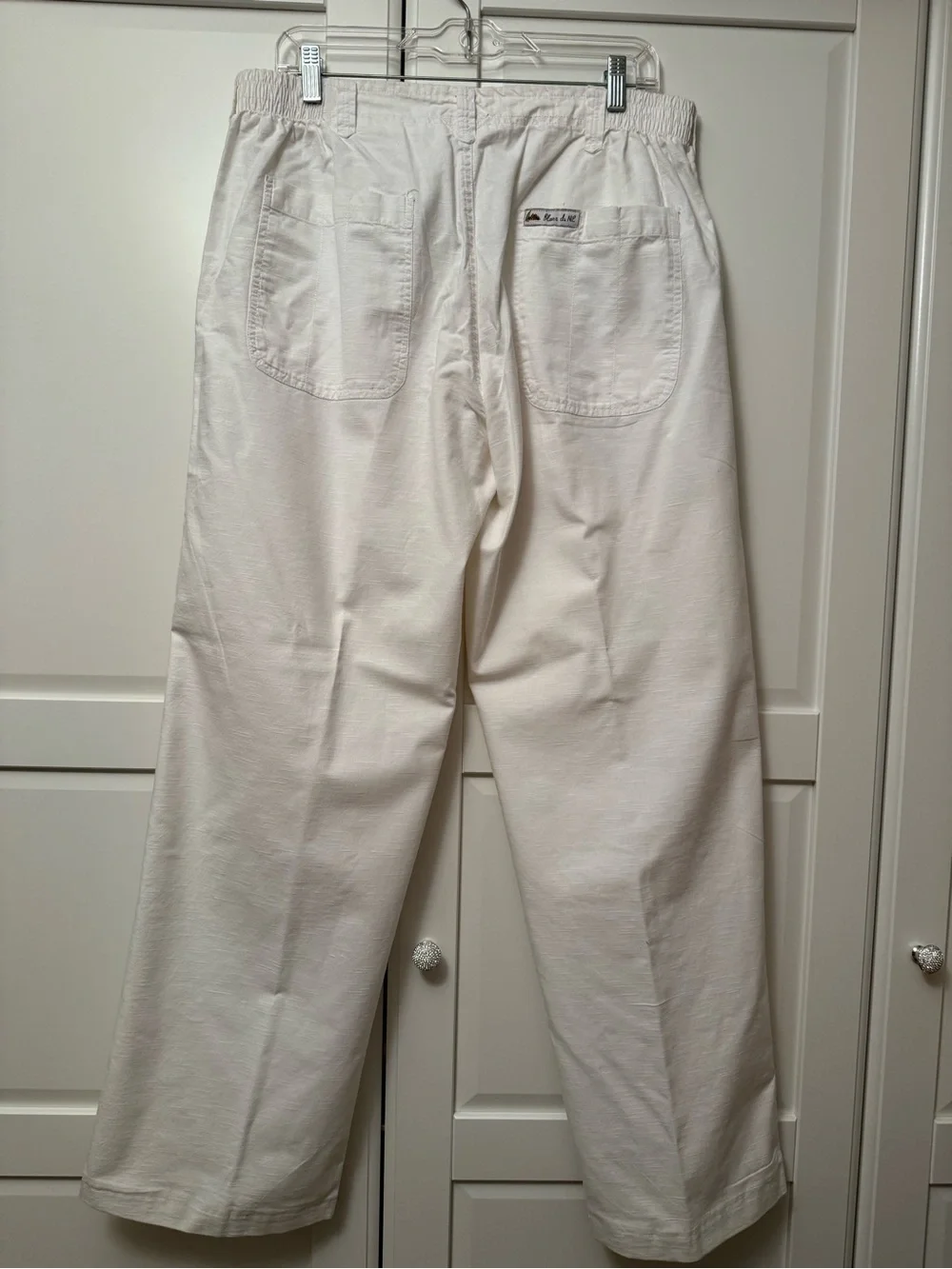 Blanc du Nil Men's Wide-Leg Cream Chinos